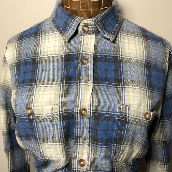 Rumors Original Faded Blue Plaid Button Down Shirt - Picture 5 of 15